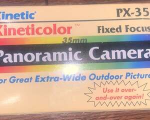 Kinetic PX-35 Kineticolor Panoramic 35mm Camera in Box - Black And Yellow Retro